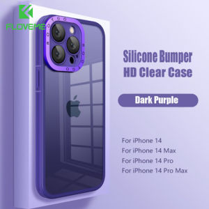 FLOVEME Luxury Clear Acrylic Hard Phone Case For iPhone 14 13 12 11 Pro Max Glass Lens Protection Transparent Back Cover For iPhone 14 13 12 11