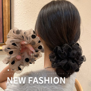 Dây Buộc Tóc Lưới Chấm Bi Dây Buộc Tóc Nữ Cao Cấp Mẫu Mới 2025 Phụ Kiện Tóc Trang Trí Đầu Dây Buộc Tóc Mạng Lưới