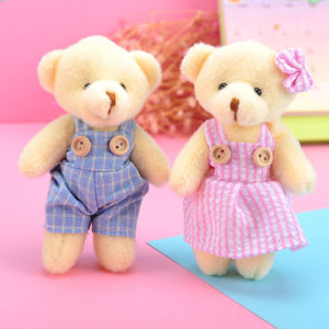 Cute Plush Bear Keychain Couple Toy Teddy Bear Plush Doll School Bag Pendant Doll Girlfriend Gift Pendant Ornament