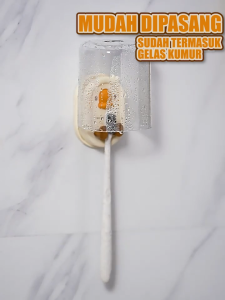 Angola Rak Sikat Gigi Tempel Dinding D75 Tooth Brush Holder / Wadah Gosok Gigi Praktis Tanpa Bor GRATIS Gelas Kumur