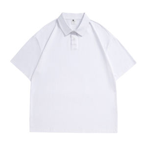 Áo Thun Polo Nam Tay Ngắn Màu Đen Nặng Áo Thun Nam Thời Trang Chất Liệu Cotton Dáng Rộng Thường Ngày Mùa Hè Phong Cách Thường Ngày