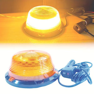 Đèn Báo Hiệu Xoay Tròn 90 LED Màu Hổ Phách Với Đế Từ Tính Điện Áp 12V-24V Dùng Cho Ô Tô Xe Tải Xe Nâng Đèn Cảnh Báo An Toàn