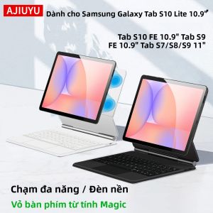 Bao Da Bàn Phím Có Đèn Nền Magic Dành Cho Samsung Galaxy Tab S10 Lite S10 FE S9 FE 10.9 Inch S7 S8 S9 11 Inch Có Nắp Từ Tính Thông Minh Và Bàn Di Chuột