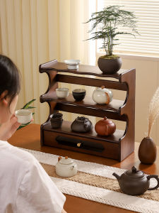 MEIZHULIJIA | Solid Wood Minimalist Display Rack Drawer
