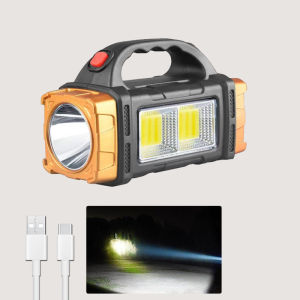 Đèn LED Sạc USB/Đèn Pin Khẩn Cấp Năng Lượng Mặt Trời COB IPX4 Ngân Hàng Điện Chống Nước Đèn Khám Phá Ngoài Trời Chế Độ Cao/trung/thấp