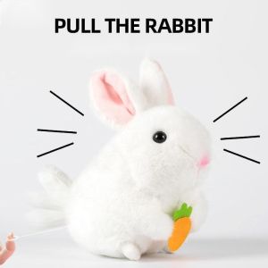 Cute Bunny Plush Doll Tail Wagging Rabbit Hamster Toy For Baby Kids Birthday Gift Girlfriend Boys And Girls Bedroom Decor