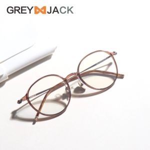 Grey Jack Kacamata Antiradiasi Blueray Bahan Titanium TR Model Oval Ringan Fashion Wanita Bisa Minus 9101