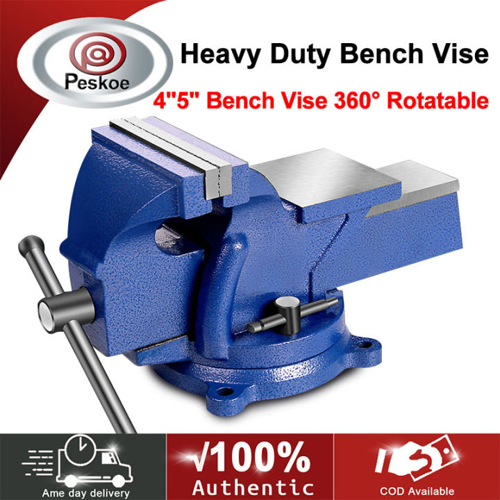 Heavy Duty Steel Swivel Bench Vise 360° Rotating Cast Iron Bench Vise ...