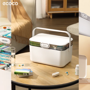 ECOCO Medicine Storage - Kotak obat rumah tangga kotak obat keluarga penyimpanan klasifikasi obat multi-lapis kapasitas besar besar kotak obat besar portabel khusus
