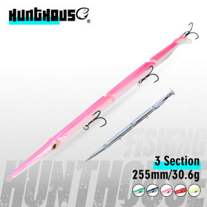 Hunthouse 3 Section Joint Bait  Sinking Pencil Fishing Lure 255mm/30.6g Wobbler Fishing Tackle For Seabass Barracuda LW546