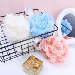 Soft Lace Shower Ball Double Layer Lanyard Exfoliating Body Brush Bubble Shower Ball Bathroom Accessories