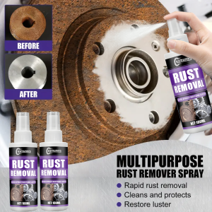 3.38oz Car Rust Remover Spray: Iron Powder Formula penetrating cleaner/stripper metal/chrome restorer. For iron surfaces only