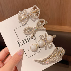 Pearl Hair Clip Womens Fashionable Hair Accessories Side Bun Hairpins Star Shape Crystal Embedded round Pearls New 2025