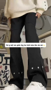 quần suông ống rộng jean màu đen cúc bâm mới nhất (41)