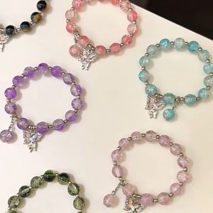 SK-K188 Gelang Manik Manik Aesthetic Crystal Beads Bracelet / Gelang Kupu Wanita Korea Hand Jewelry