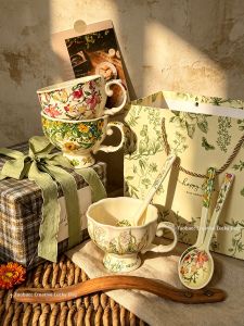 French Afternoon Tea Ceramic Coffee Cup and Saucer Set