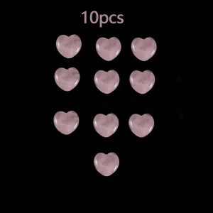 10/20/30PCS Rose Quartz Heart Natural Crystal Polished Stones Healing Stone Gravel Specimen Valentine Gift For Women