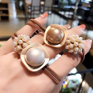 Korean Version Alloy Ball Hair Rope Women Simple Headdress Macaron Rubber Band Hair Ties Womens Jewellery Hair Ring Hair Accessories