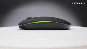 Ultra-Slim Wireless Rechargeable Mouse with LED Lighting Dual Mode (BT & 2.4G) Compatible with iPad Laptop PC Mac Windows