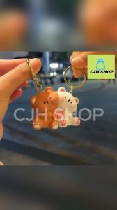 CJH SHOP Couple Magnetic Cute Bear Pendant Keychain Sweet Backpack Magnet Charms Keychain Car Keyring Best Friends Gifts