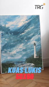 TRG Stretched Art Canvas Board 50x60 cm Watercolor Artist Acrylic Paint - Kanvas Putih Media Lukis Cat Air Akrilik Minyak Poster Siap Melukis Ukuran 50 x 60 TRG