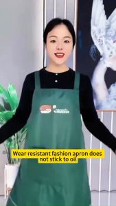 WaterproApron Cooking Resistant Dirt Oilproof Simple Kitchen Accessories Hand-wiping Apron Solid Color Cleaning Work Clothes