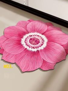 (60cm×60cm)Non-Slip Floral Carpet - Absorbent Bath Rug for Bedroom Living Room Bathroom Floor Mat