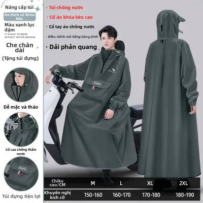 KeyRu | Áo Mưa Đơn( mặc 1 người) Chống Thấm Thời Trang Dài Phủ Toàn Thân Cao Cấp Thiết Kế Có Túi Phía Trước Cho Nam Nữ