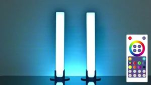 RGB LED 2pcs Lightbar Multiple Modes Ambient Lighting with Sound Activated Gaming Movies Room Decoration