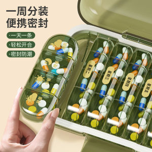Portable Japanese Style Medicine Box Daily Pill Organizer Travel Size Medicine Reminder Small Box for Easy Medicine Taking