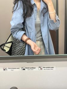 SUSIEYUAN | Ladies Blue Casual Loose Shirt Long Sleeve