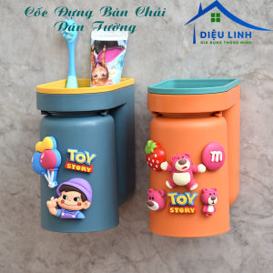 Cốc Đựng Bàn Chải Đánh Răng Kèm Cốc Xúc Miệng + Sticker Giá Đỡ Bàn Chải Kem Đánh Răng Treo Tường Phòng Tắm Dieulinhshop