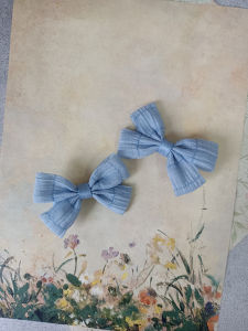 Spring Summer New Style Mini Butterfly Knot Hair Clips for Little Girls Pleated Silk Hair Accessories Sweet Style Baby Girl Hair Decorations