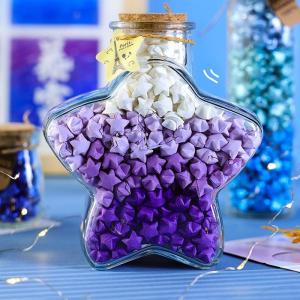 MUHUALAN | Gradation Color Glass Bottle for Star Paper Filling Wishes