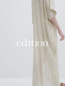 edition | Womens Two Piece Summer Dress Linen Cotton Stripes