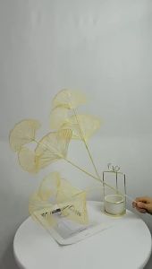 Bunga Daun Artificial Ginkgo / Tanaman Palsu Bunga Plastik ginkgo hias / daun dekorasi