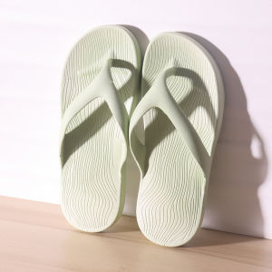 Womens Summer Outdoor Sandals Anti-Slip Bathing Simple Cute Toe-Post Thong Slippers Flat Heel PVC Material Cartoon Pattern