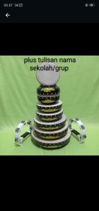 Rebana Ukir Natural Susun 8 Kualitas Super + Tulisan Nama Sekolah /Grup FREE TAS