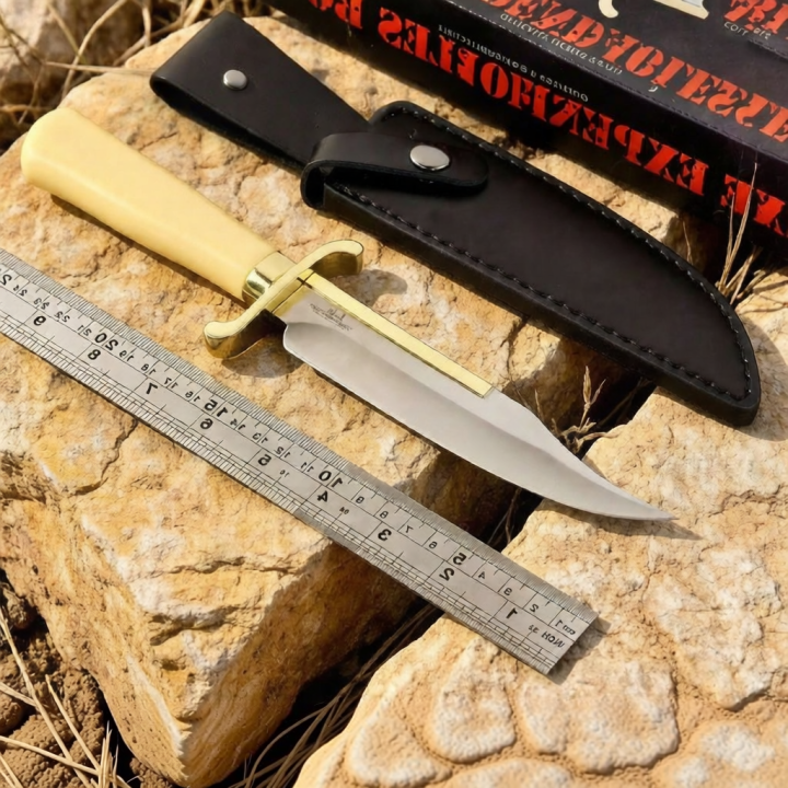 Back Outside Stallone Inspired Mini Gold Back Bowie Outdoor Knife | Lazada Philippines