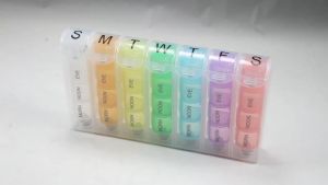 1PCS Weekly Pill Organizer 4 Times a Day7 Day Pill Box Daily Pill Case with 28 CompartmentsLarge Enough to Hold Fish Oils
