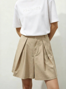 AMII | Casual Comfy Trouser with Waistband Pleats Textured Wrinkled