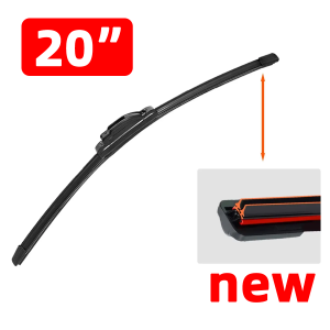 PINMOAP 1PC Universal Double Rubber Strip Wiper 13"-30" Fit For J/U Hook Car Windshield Wiper Silent Easy Install Auto Accessory