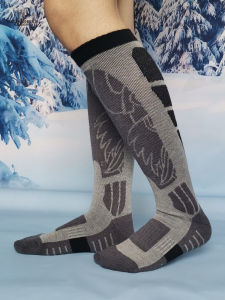 Professional Ski Socks Mens Mernu Wool Warm Knee High Thick Towel Bottom Non Slip Hiking Hiking Skating Long Socks