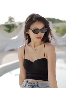 Womens Bra sleep wrap chest beauty back anti-shine bra suspenders gather vest underwear top