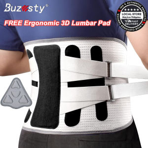 Buzesty Back Brace for Lower Back Pain Relief: Adjustable Breathable Support with Ergonomic Lumbar Pad for Herniated Disc Sciatica and Lumbar Strain