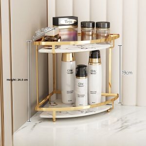 Bathroom Cosmetics Storage Rack Desktop Makeup Desk Toilet Washroom Organizer Carbon Steel Tabletop Placement