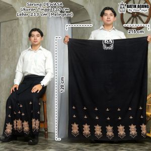 Sarung Batik Goyor Pria Dewasa Spesial Hitam Manis Rayon Premium Terbaru