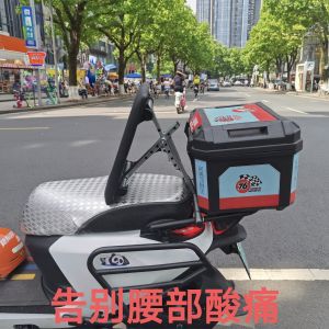 Foldable Backrest Support for Electric Vehicle Delivery Motorcycle Adjustable Waist Protector before And after Regulation