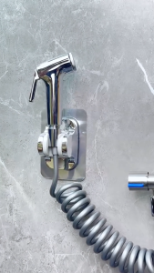ONOJ Wall-mounted Toilet Bidet Sprayer Set with Drilling-free Bracket for Bathroom Commode Cleaning