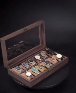 Watch Storage Box Wooden Window Display watch box organizer Jewelry Box with Soft Cushion Dust Proof